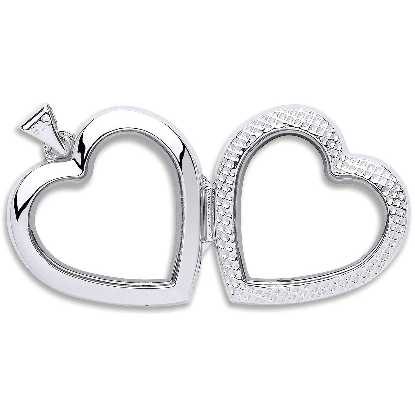 Silver Heart Plain & Ribbed Side Locket - Luxury Watch - Certified Authentic - Swiss Made – Luxury Watch by Imperial T