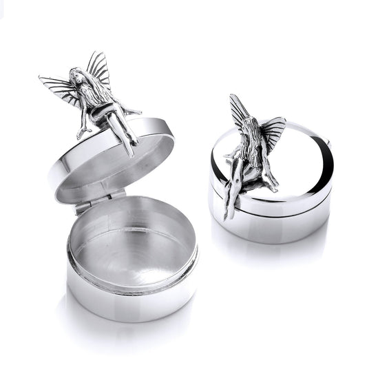 Silver Fairy Trinket (Pill) Round Box - Luxury Watch - Certified Authentic - Swiss Made – Luxury Watch by Imperial Tim