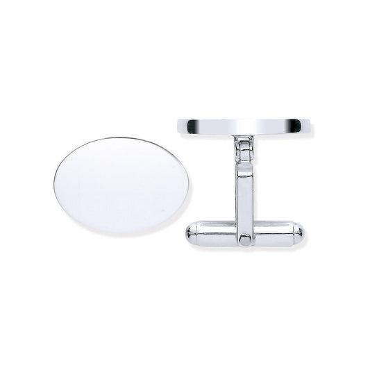 Silver Plain Oval Cufflinks - Luxury Watch - Certified Authentic - Swiss Made - UK Stock – Luxury Watch by Imperial Ti