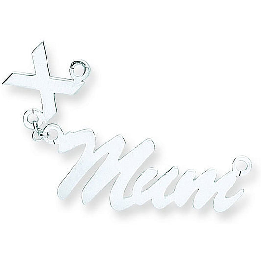Silver Script Floating Kiss Nameplate with 16"/18"/20" Chain - Fine Necklace - Certified Auth – Luxury Jewellery by Im