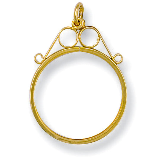 Yellow Gold Full Scroll Top Sovereign Pendant