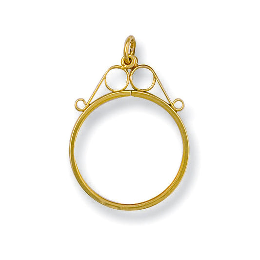 Yellow Gold 1/2 Scroll Top Sovereign Pendant