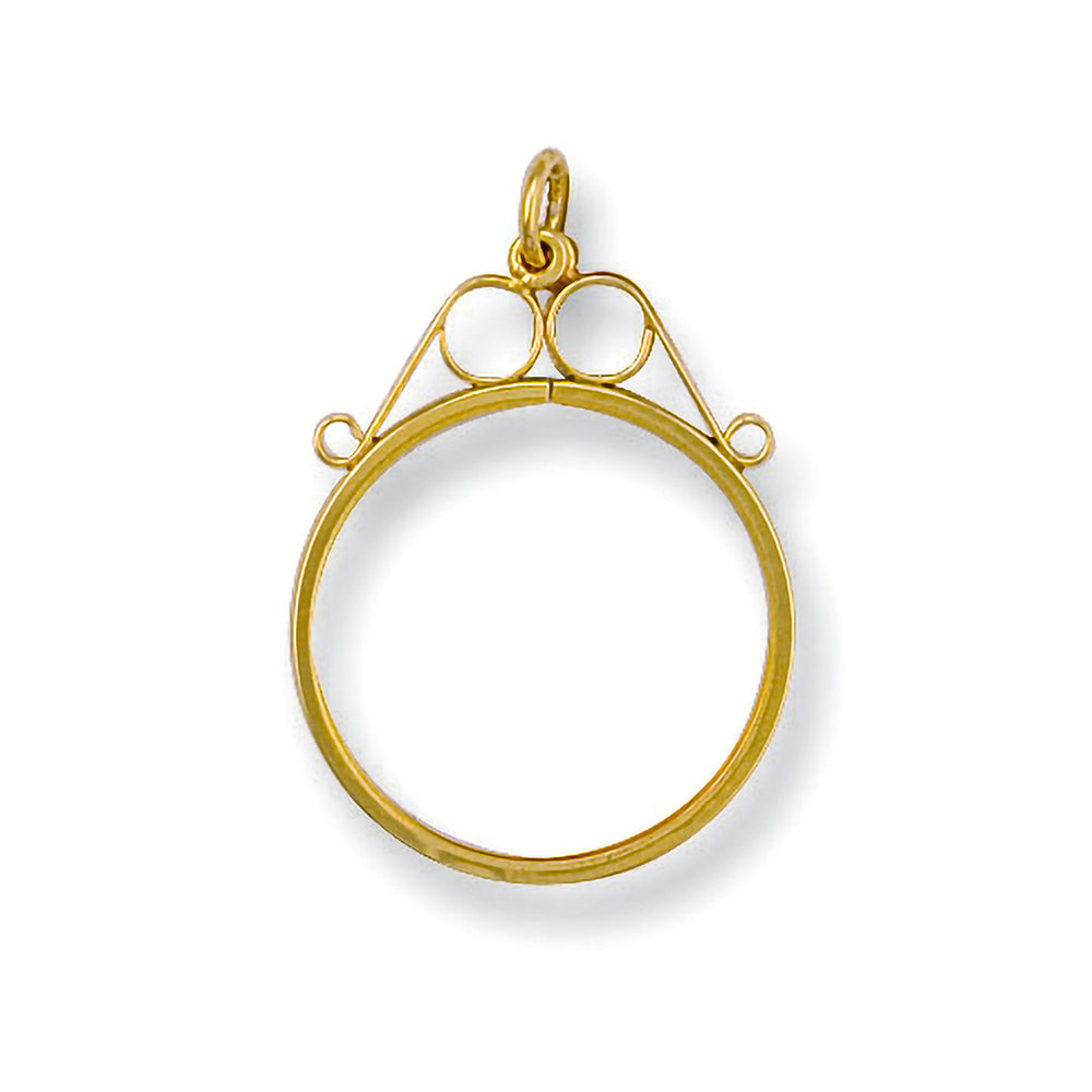 Yellow Gold 1/2 Scroll Top Sovereign Pendant – product view