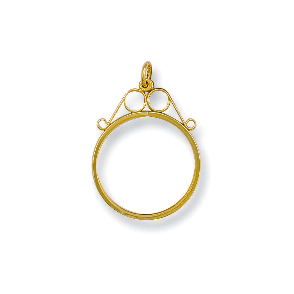 Yellow Gold 1/10 Scroll Top Sovereign Pendant – product view