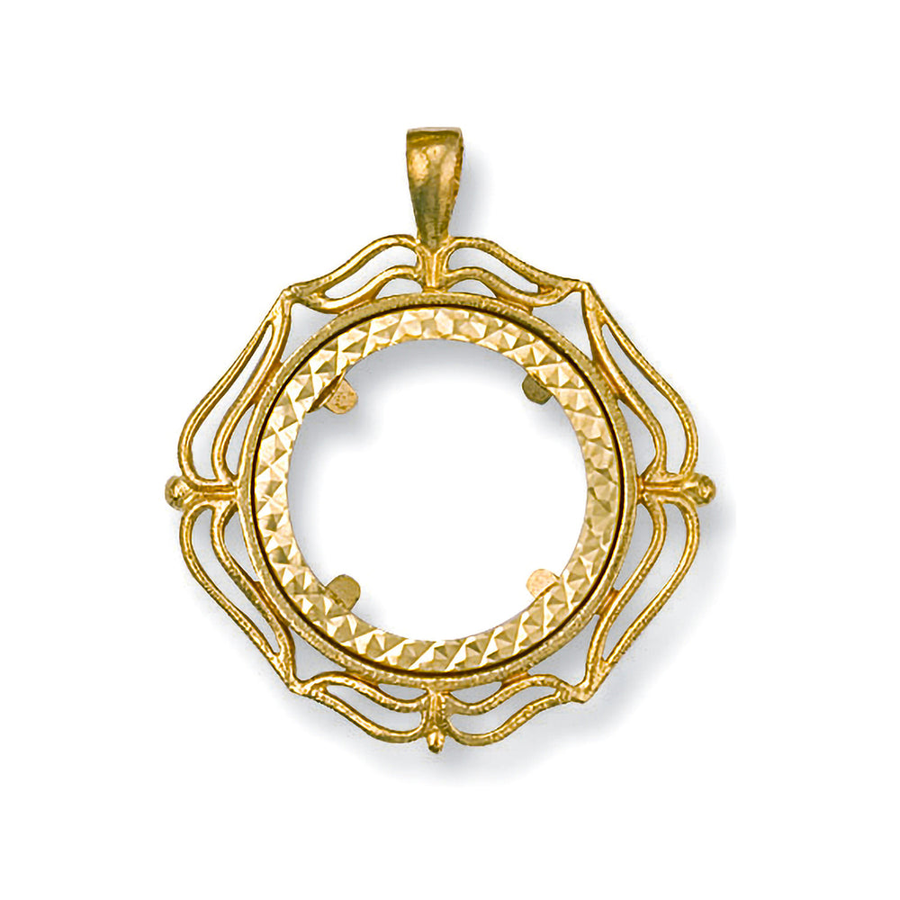Yellow Gold (Half) Fancy Sovereign Pendant – product view