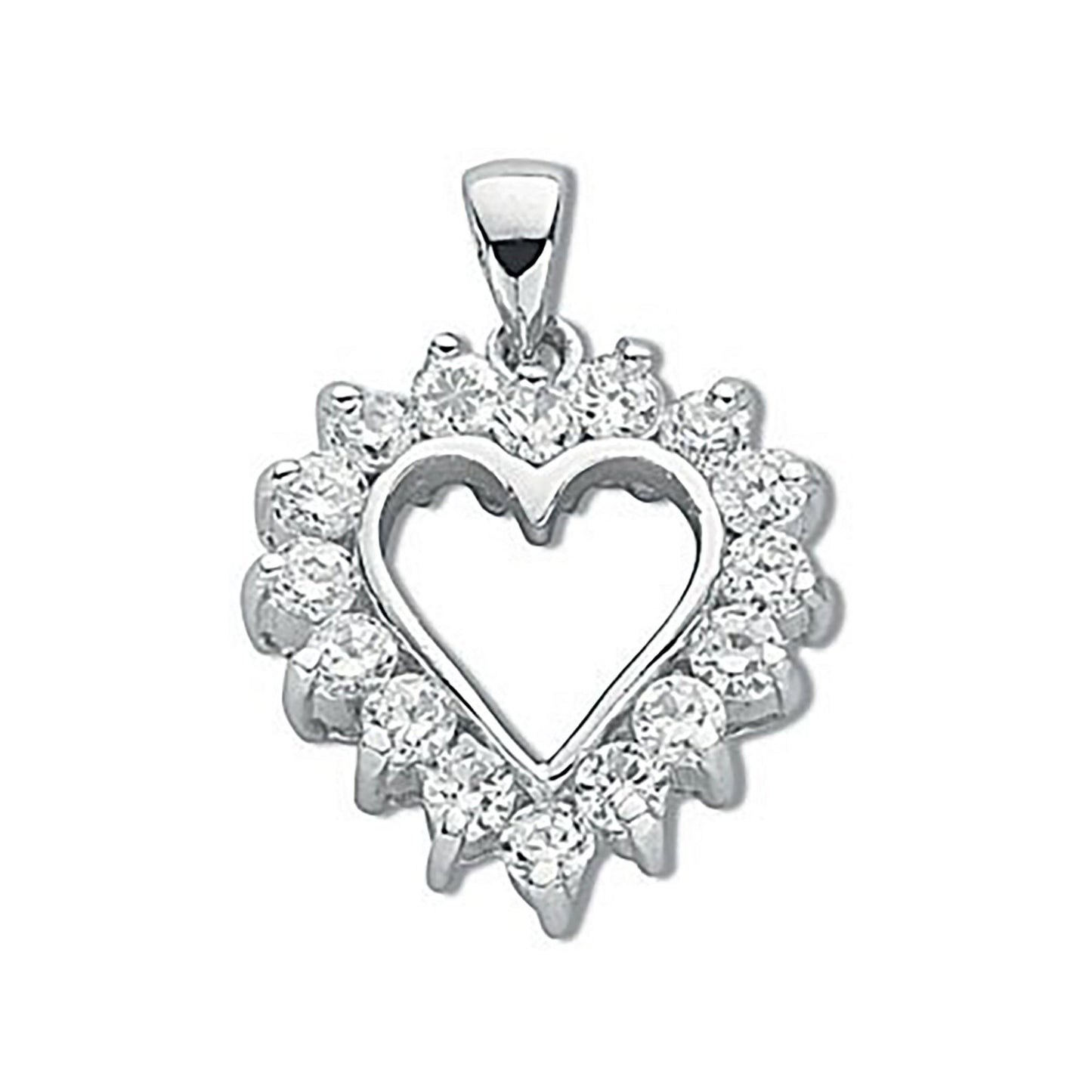 Silver Claw Set Cubic Zirconia Heart Pendant - Fine Necklace - Certified Authentic - Swiss Ma – Luxury Jewellery by Im