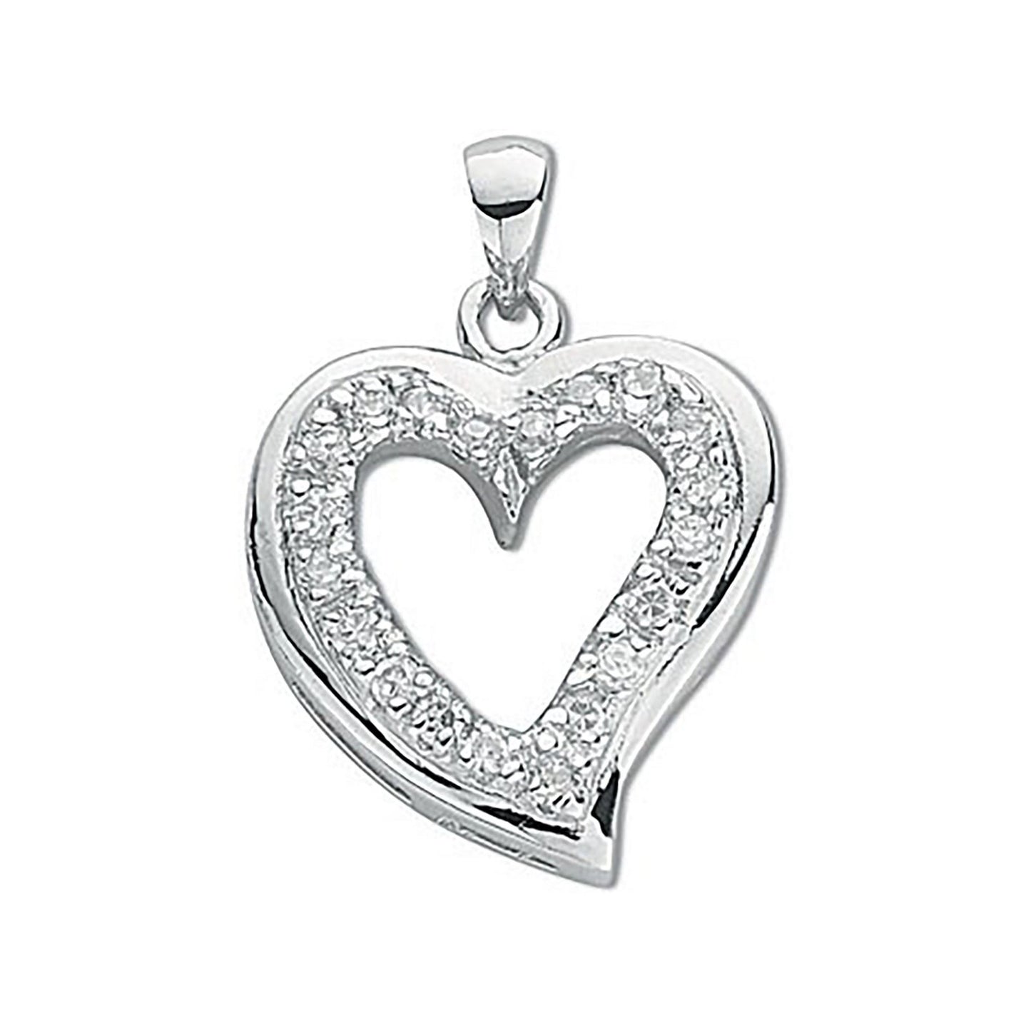 Silver Cubic Zirconia Heart Pendant - Fine Necklace - Certified Authentic - Swiss Made – Luxury Jewellery by Imperial