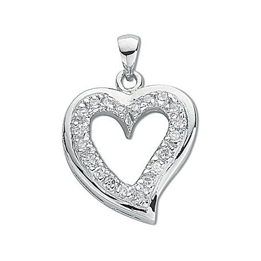 Silver Cubic Zirconia Heart Pendant - Fine Necklace - Certified Authentic - Swiss Made – Luxury Jewellery by Imperial