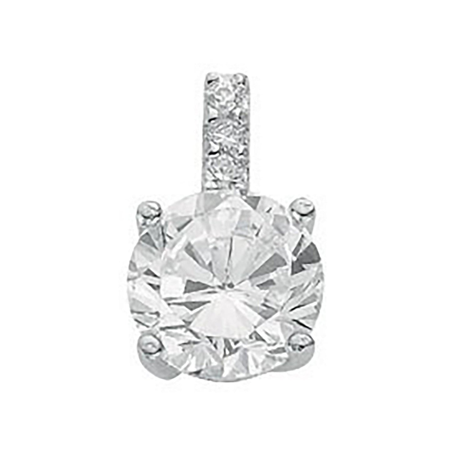 Silver Claw Set Cubic Zirconia Single Stone Pendant - Fine Necklace - Certified Authentic – Luxury Jewellery by Imperi