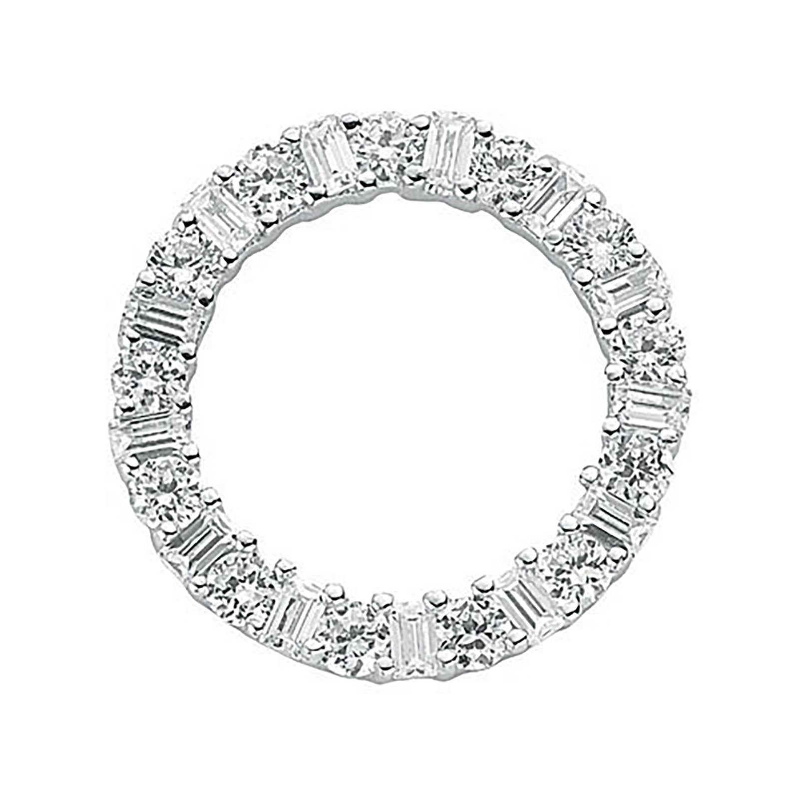 Silver Eternity Cubic Zirconia Pendant - Fine Necklace - Certified Authentic - Swiss Made – Luxury Jewellery by Imperi