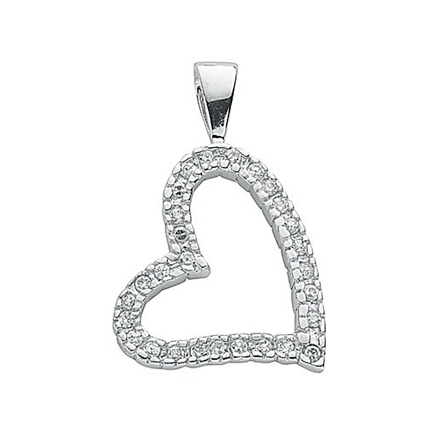 Silver Cubic Zirconia Heart Pendant - Fine Necklace - Certified Authentic - Swiss Made – Luxury Jewellery by Imperial