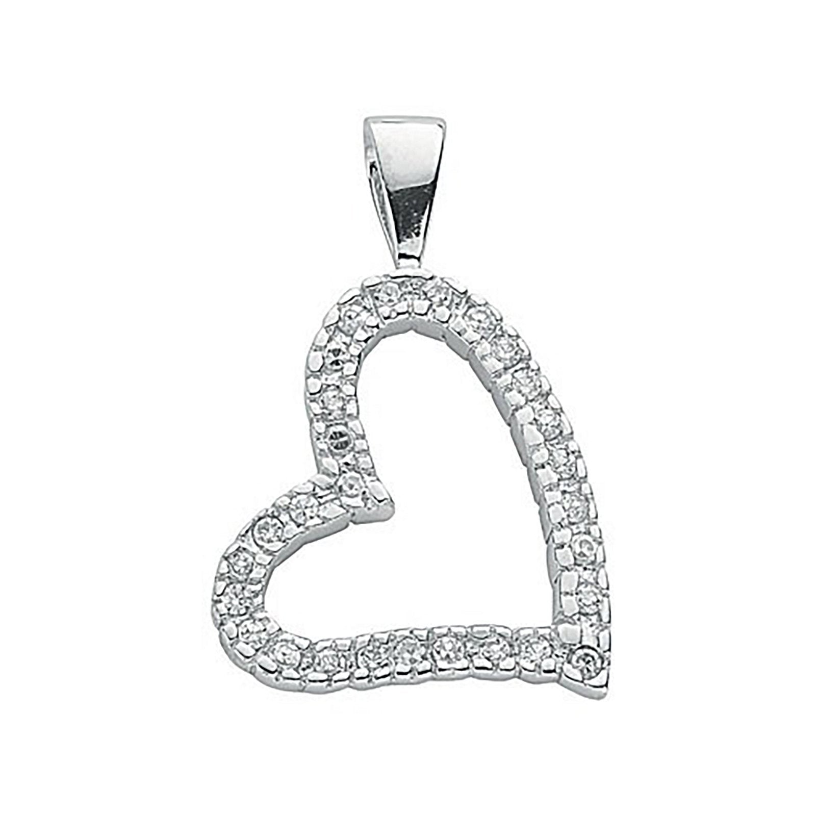 Silver Cubic Zirconia Heart Pendant - Fine Necklace - Certified Authentic - Swiss Made – Luxury Jewellery by Imperial