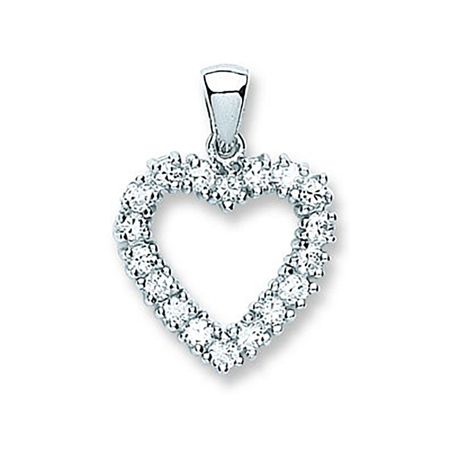 Silver Cubic Zirconia Heart Pendant - Fine Necklace - Certified Authentic - Swiss Made – Luxury Jewellery by Imperial