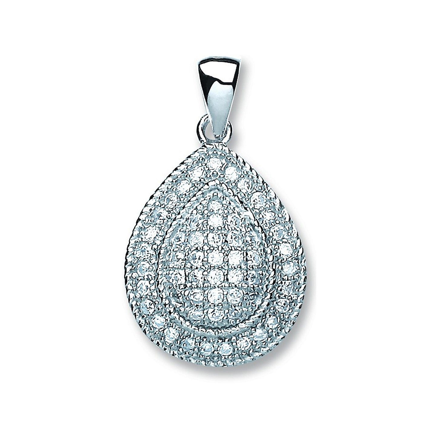 Silver Large Pear Shape Cubic Zirconia Pendant - Fine Necklace - Certified Authentic – Luxury Jewellery by Imperial Ti