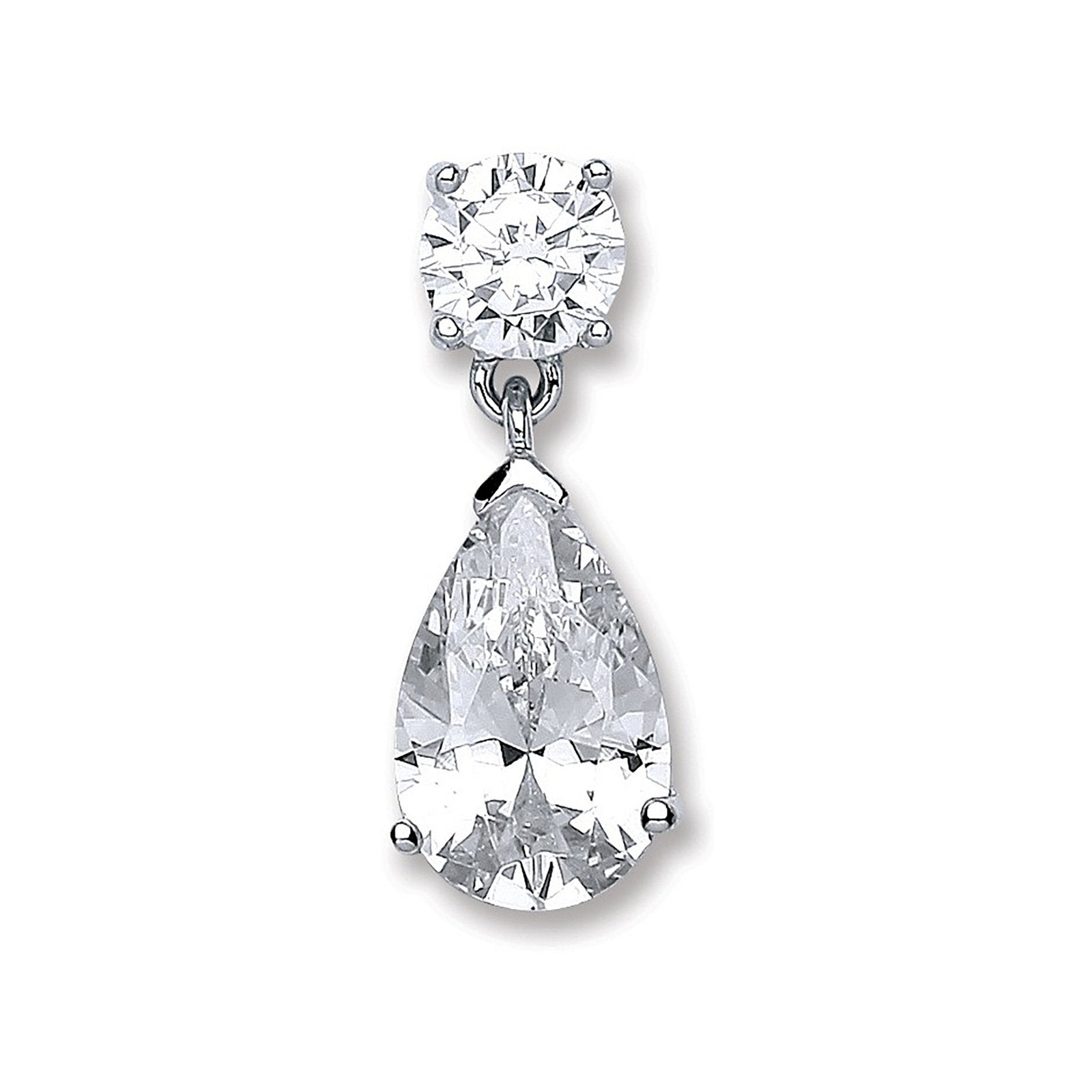 Silver Pear Cubic Zirconia Pendant - Fine Necklace - Certified Authentic - Swiss Made – Luxury Jewellery by Imperial T