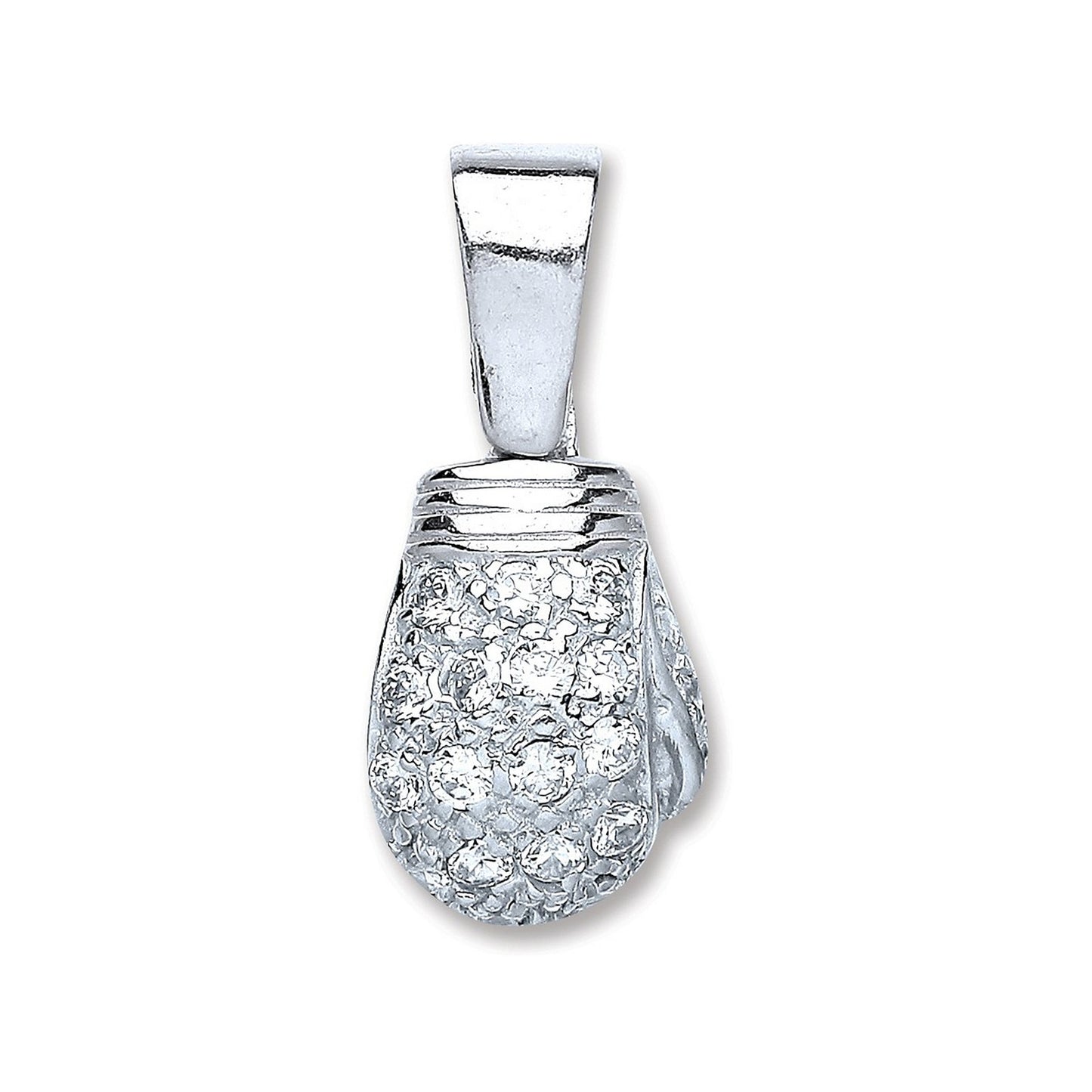 Silver Boxing Glove Cubic Zirconia Pendant - Fine Necklace - Certified Authentic - Swiss Made – Luxury Jewellery by Im