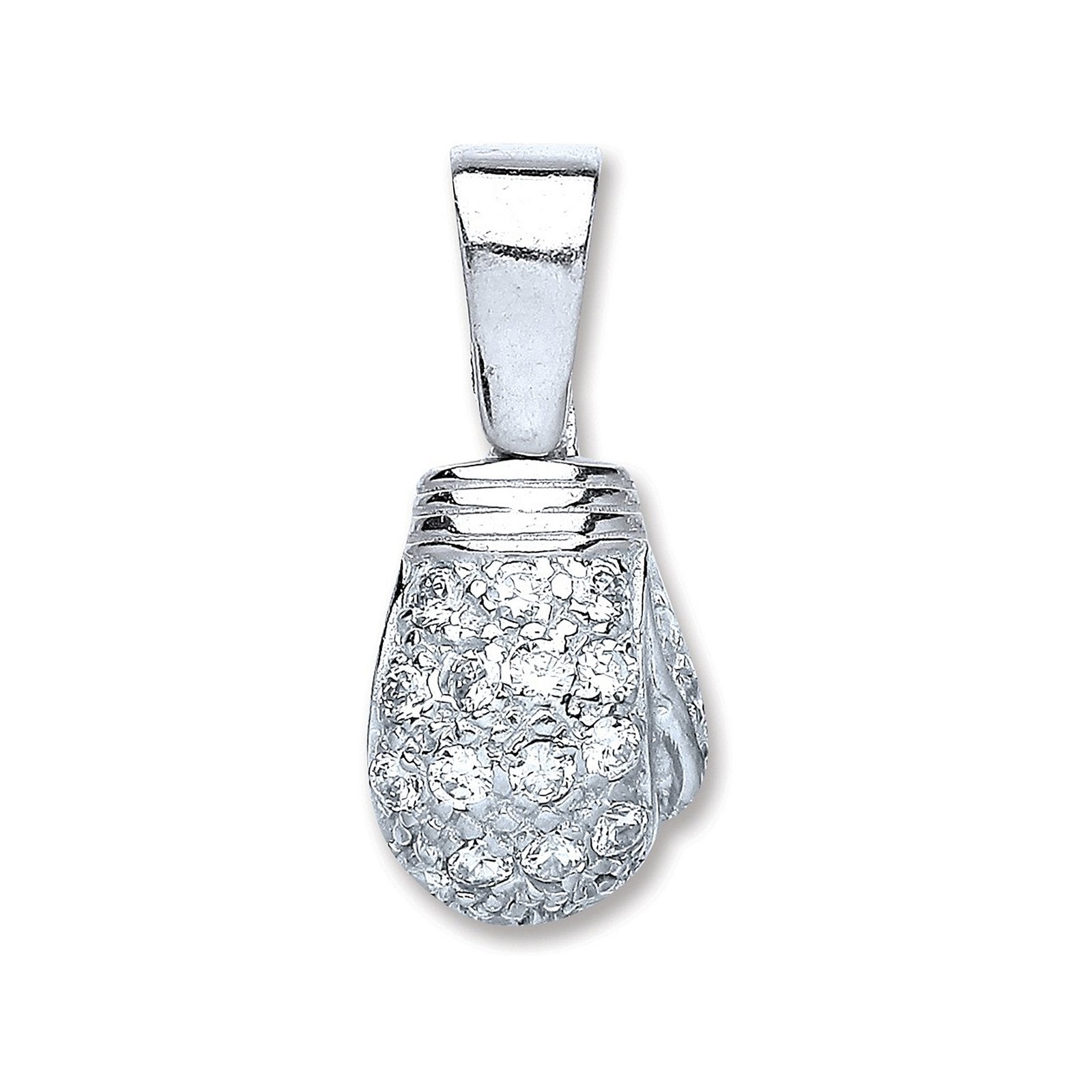 Silver Boxing Glove Cubic Zirconia Pendant - Fine Necklace - Certified Authentic - Swiss Made – Luxury Jewellery by Im