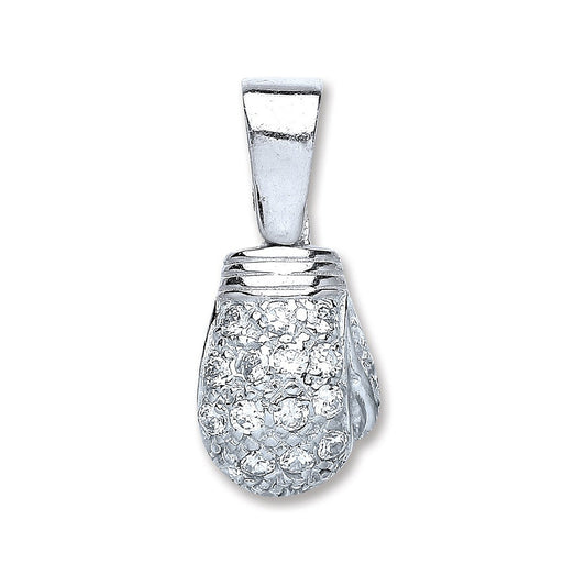 Silver Boxing Glove Cubic Zirconia Pendant - Fine Necklace - Certified Authentic - Swiss Made – Luxury Jewellery by Im