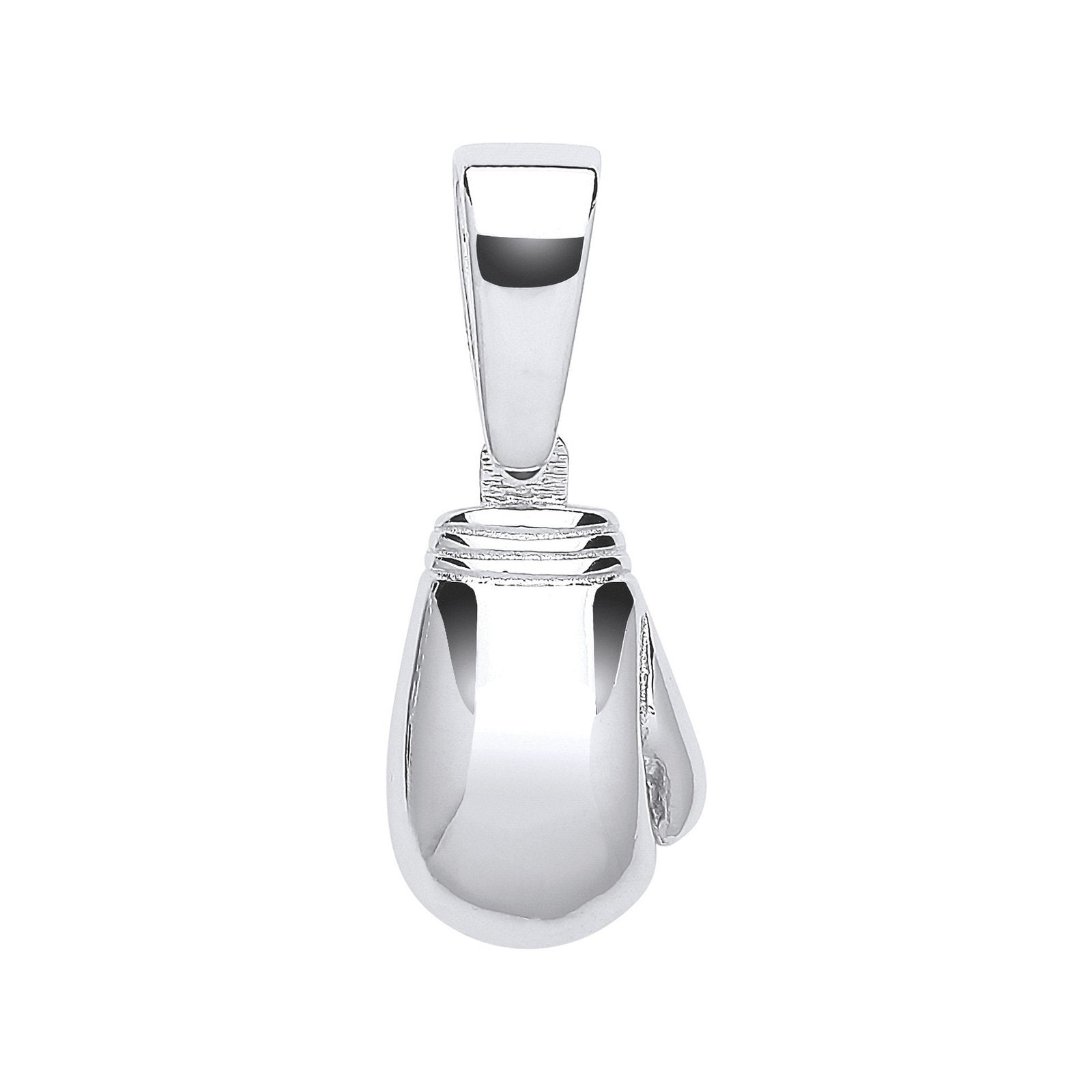 Silver Plain Boxing Glove Drop Pendant - Fine Necklace - Certified Authentic - Swiss Made – Luxury Jewellery by Imperi