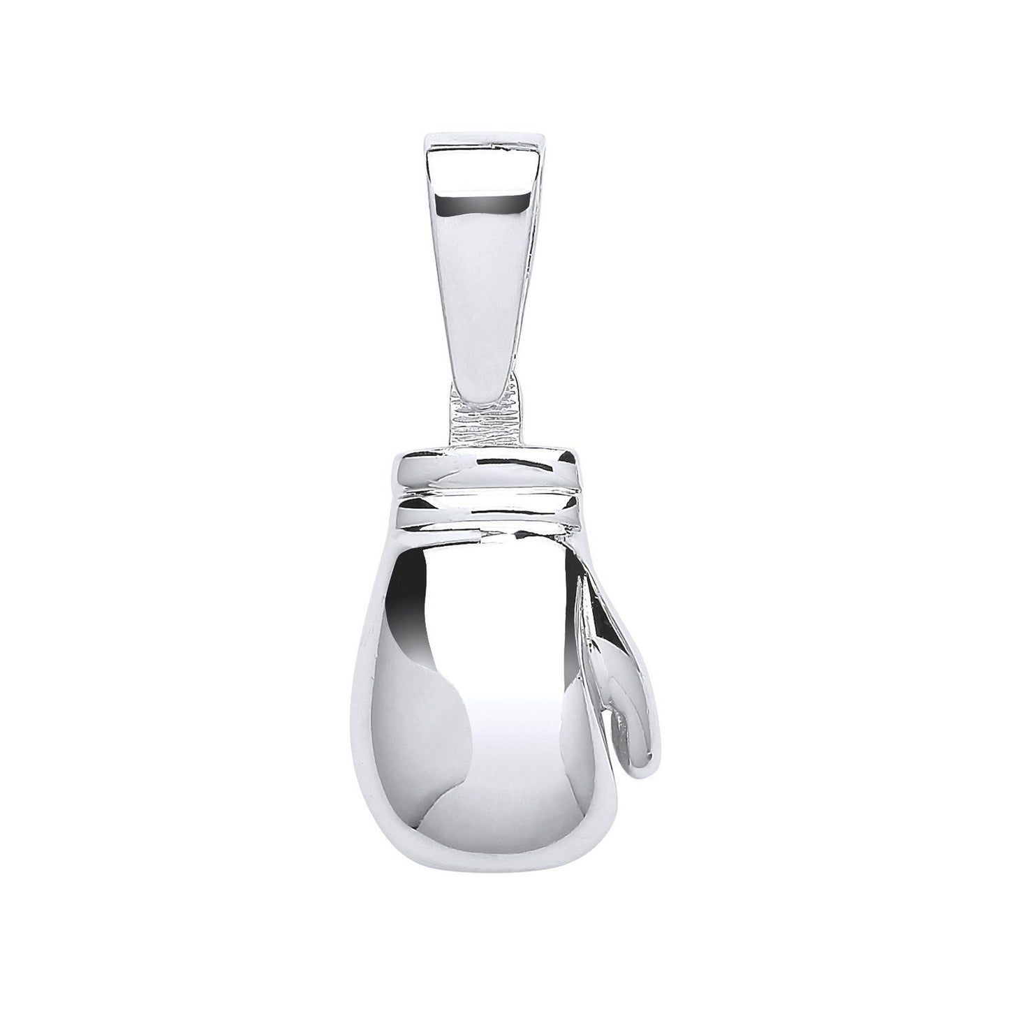 Silver Plain Large Boxing Glove Pendant - Fine Necklace - Certified Authentic - Swiss Made – Luxury Jewellery by Imper