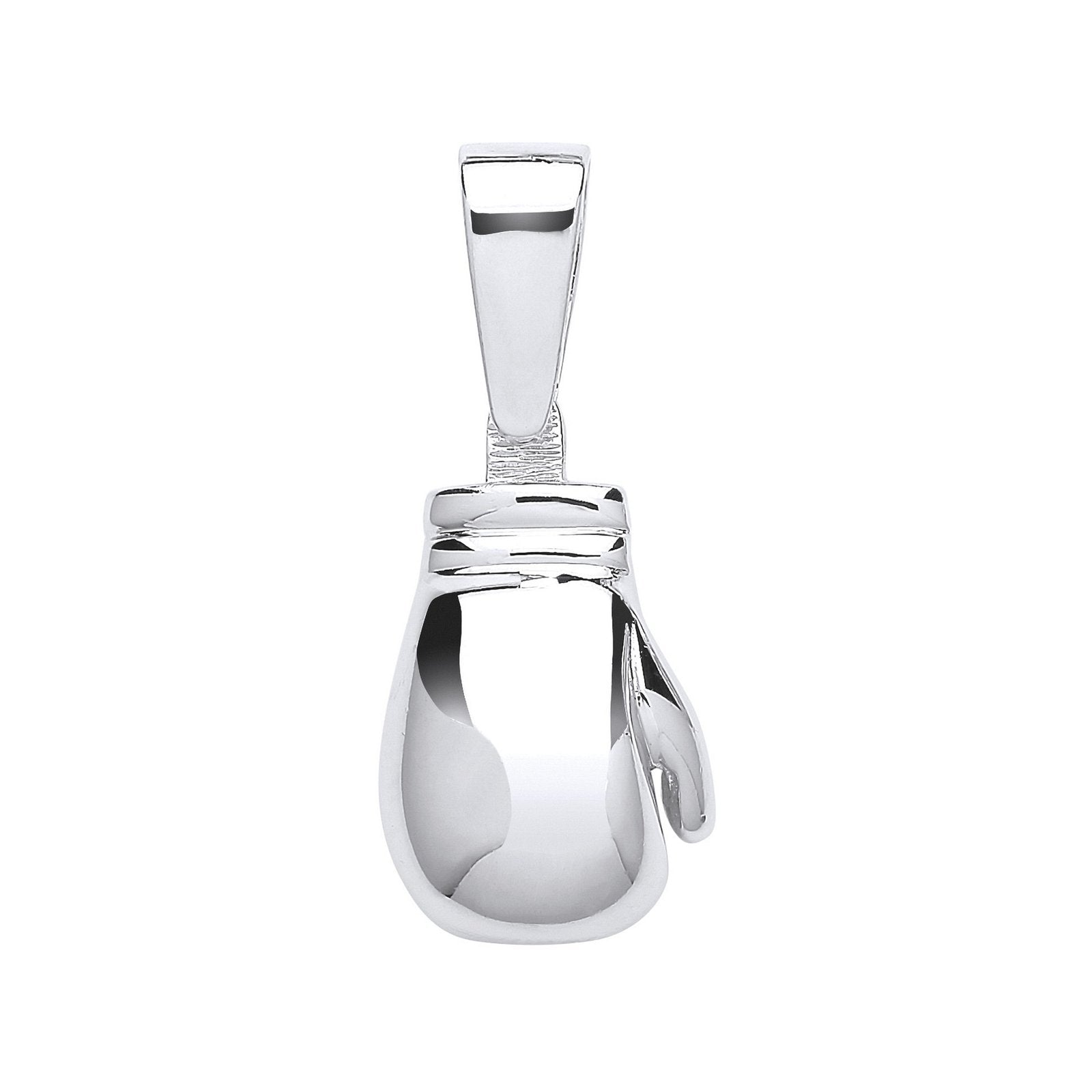 Silver Plain Large Boxing Glove Pendant - Fine Necklace - Certified Authentic - Swiss Made – Luxury Jewellery by Imper