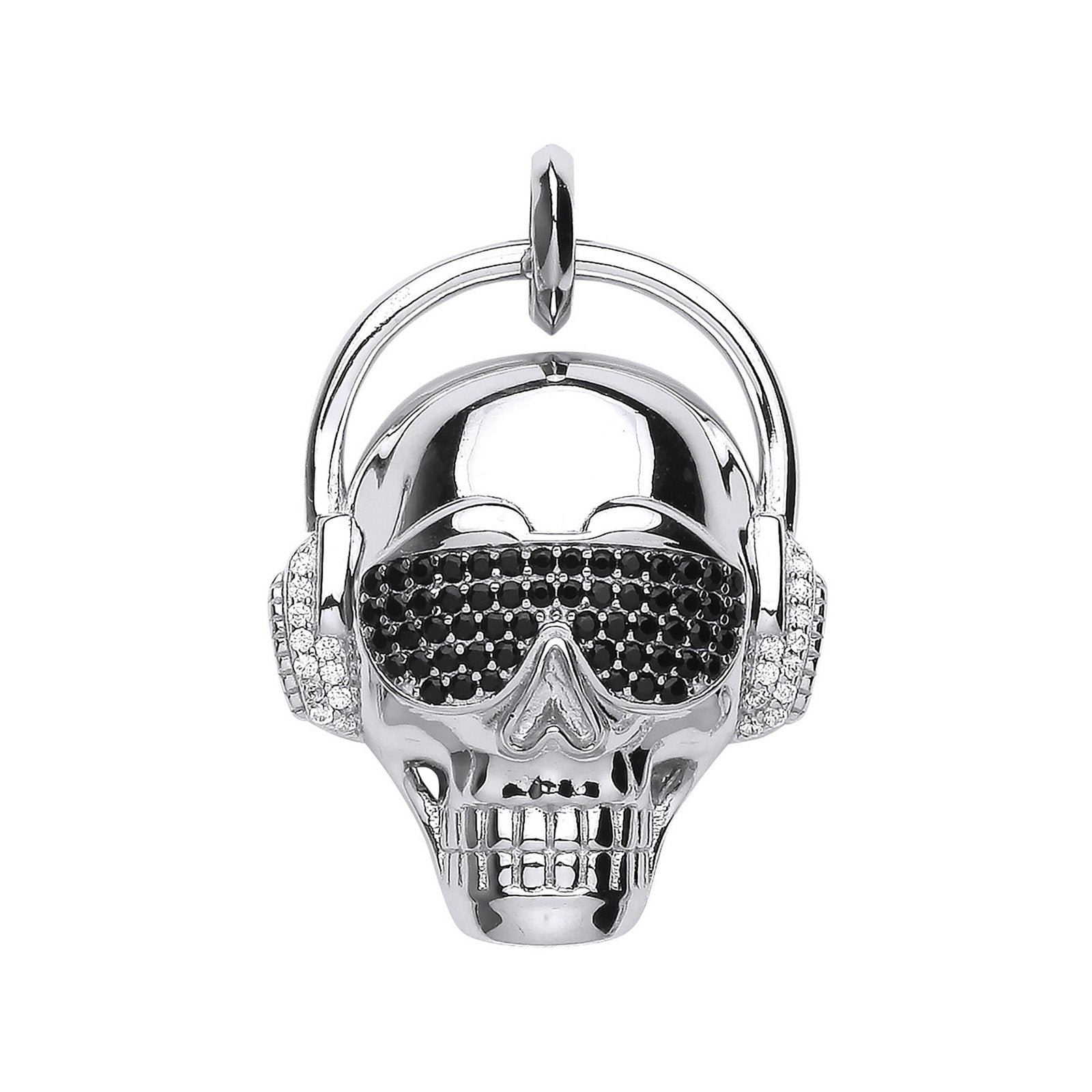 Silver Skull with Headphones Pendant - Fine Necklace - Certified Authentic - Swiss Made – Luxury Jewellery by Imperial