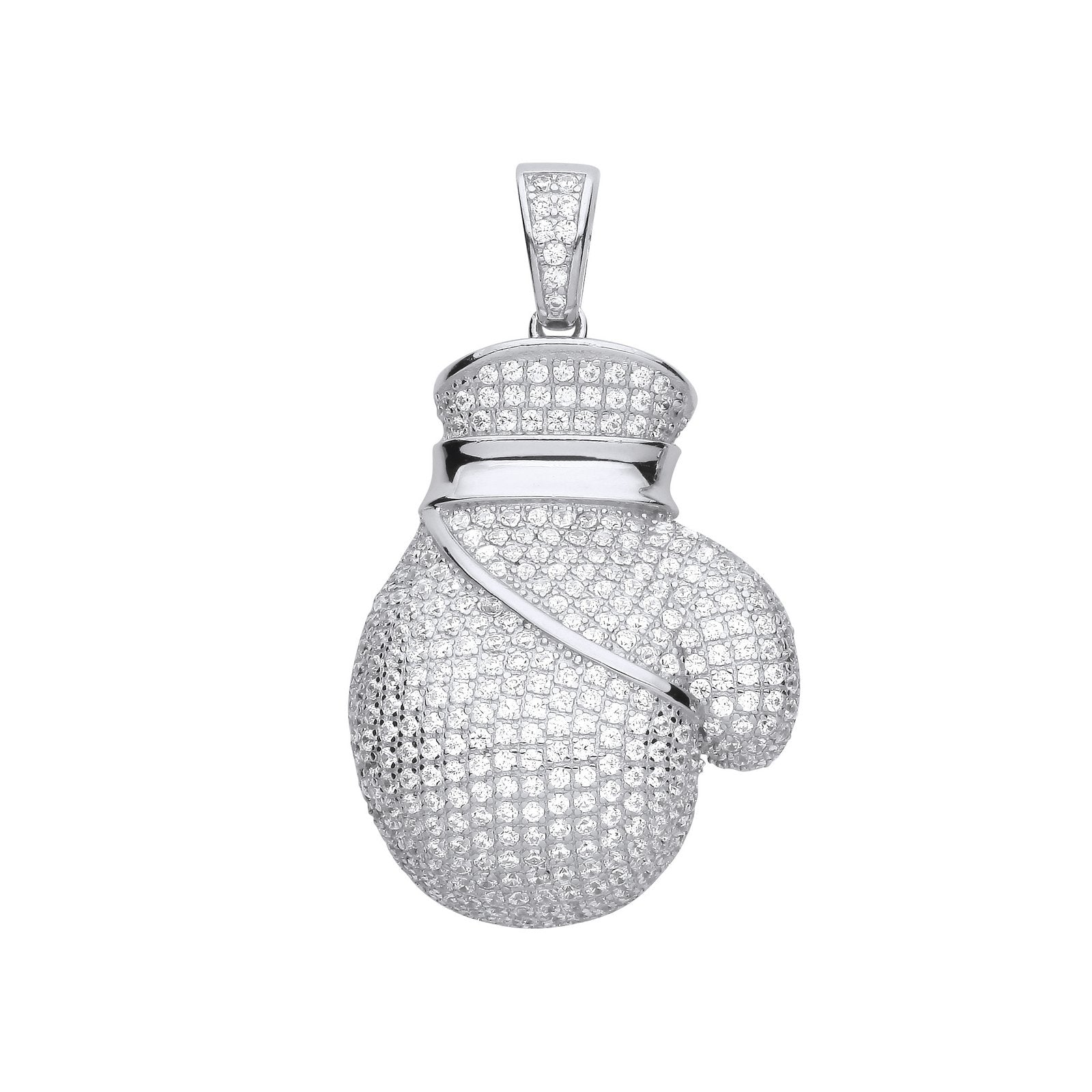 Silver Cubic Zirconia Big Boxing Glove Pendant - Fine Necklace - Certified Authentic – Luxury Jewellery by Imperial Ti