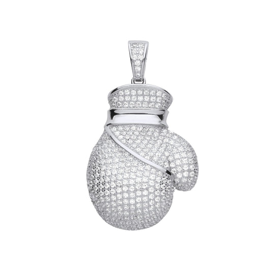 Silver Cubic Zirconia Big Boxing Glove Pendant - Fine Necklace - Certified Authentic – Luxury Jewellery by Imperial Ti