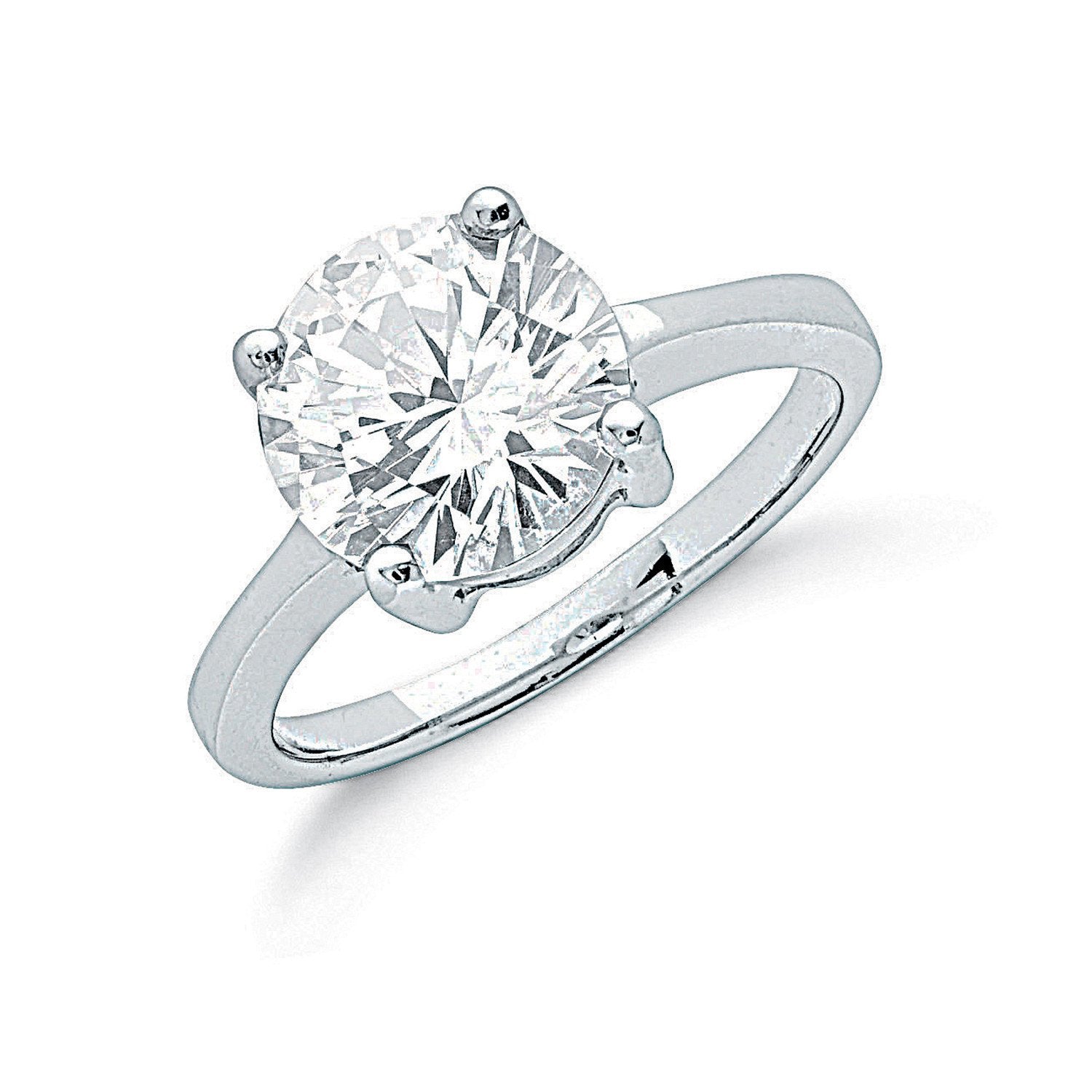 Silver Claw Set Cubic Zirconia Solitaire Ring - Fine Ring - Certified Authentic - Swiss Made – Luxury Jewellery by Imp