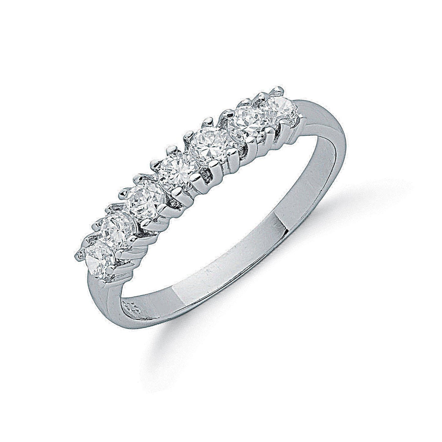 Silver Claw Set Cubic Zirconia Half Eternity Ring - Fine Ring - Certified Authentic – Luxury Jewellery by Imperial Tim