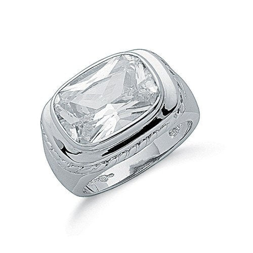 Silver Fancy Oval Cut Cubic Zirconia Ring - Fine Ring - Certified Authentic - Swiss Made – Luxury Jewellery by Imperia