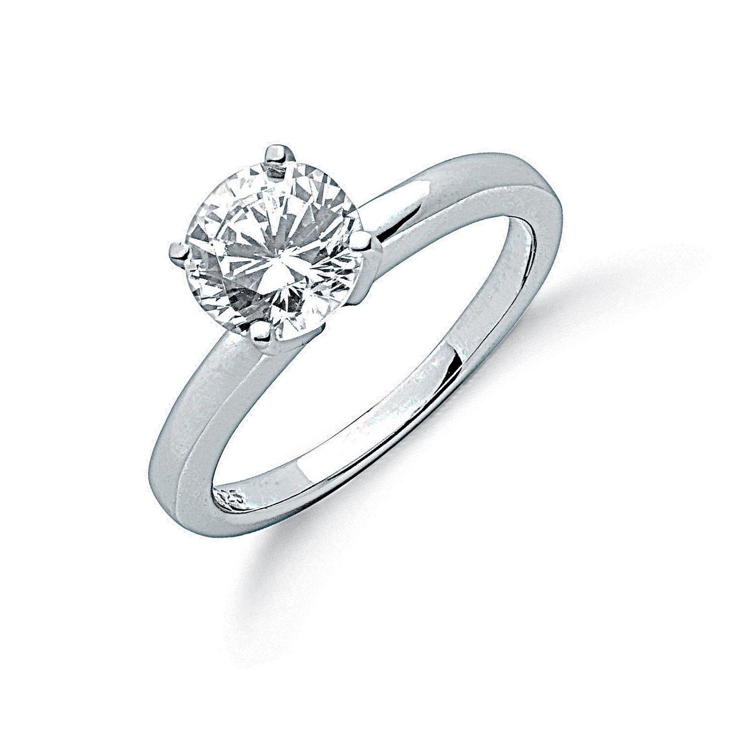 Silver Claw Set Cubic Zirconia Solitaire Ring - Fine Ring - Certified Authentic - Swiss Made – Luxury Jewellery by Imp