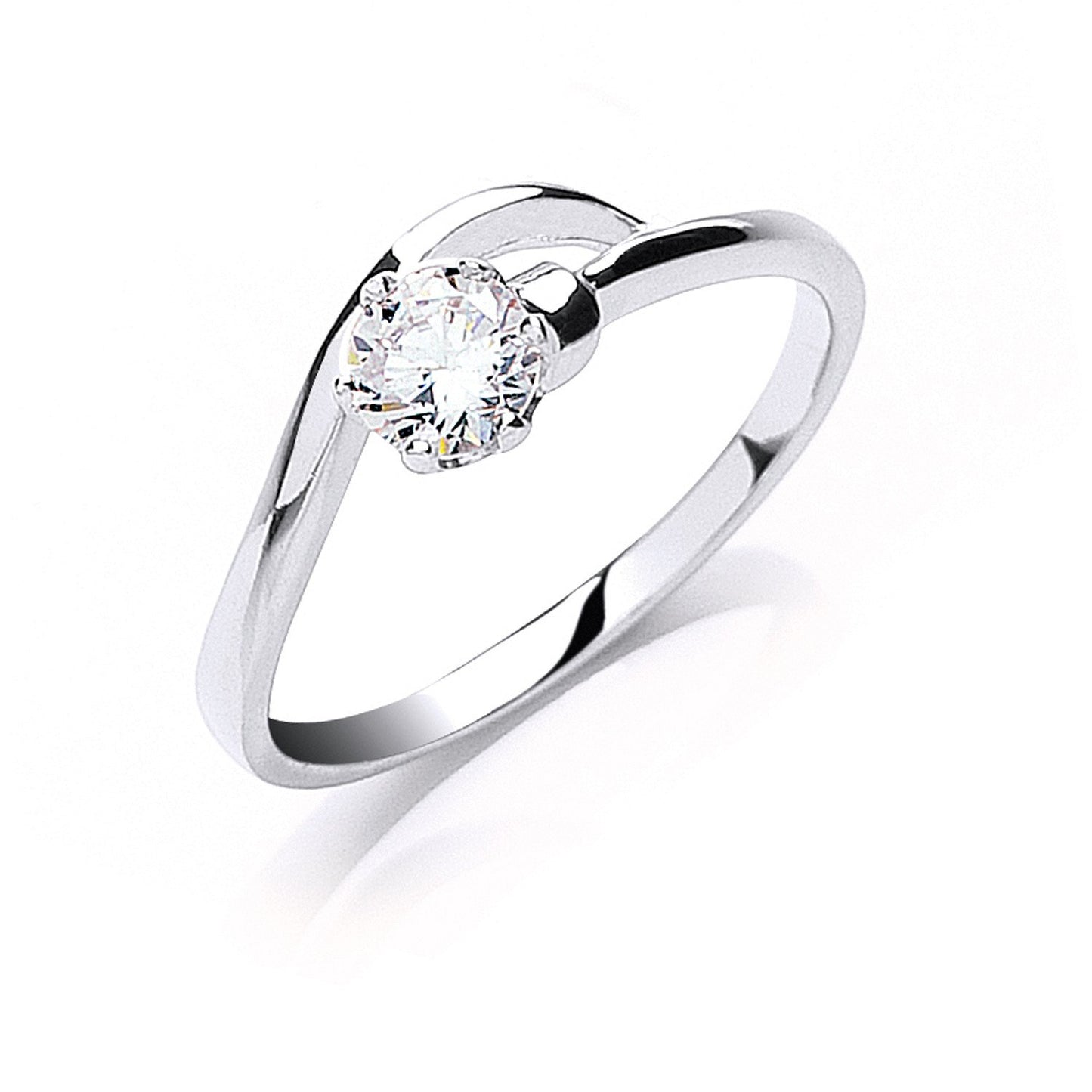 Silver Claw Set Cubic Zirconia Solitaire Ring - Fine Ring - Certified Authentic - Swiss Made – Luxury Jewellery by Imp