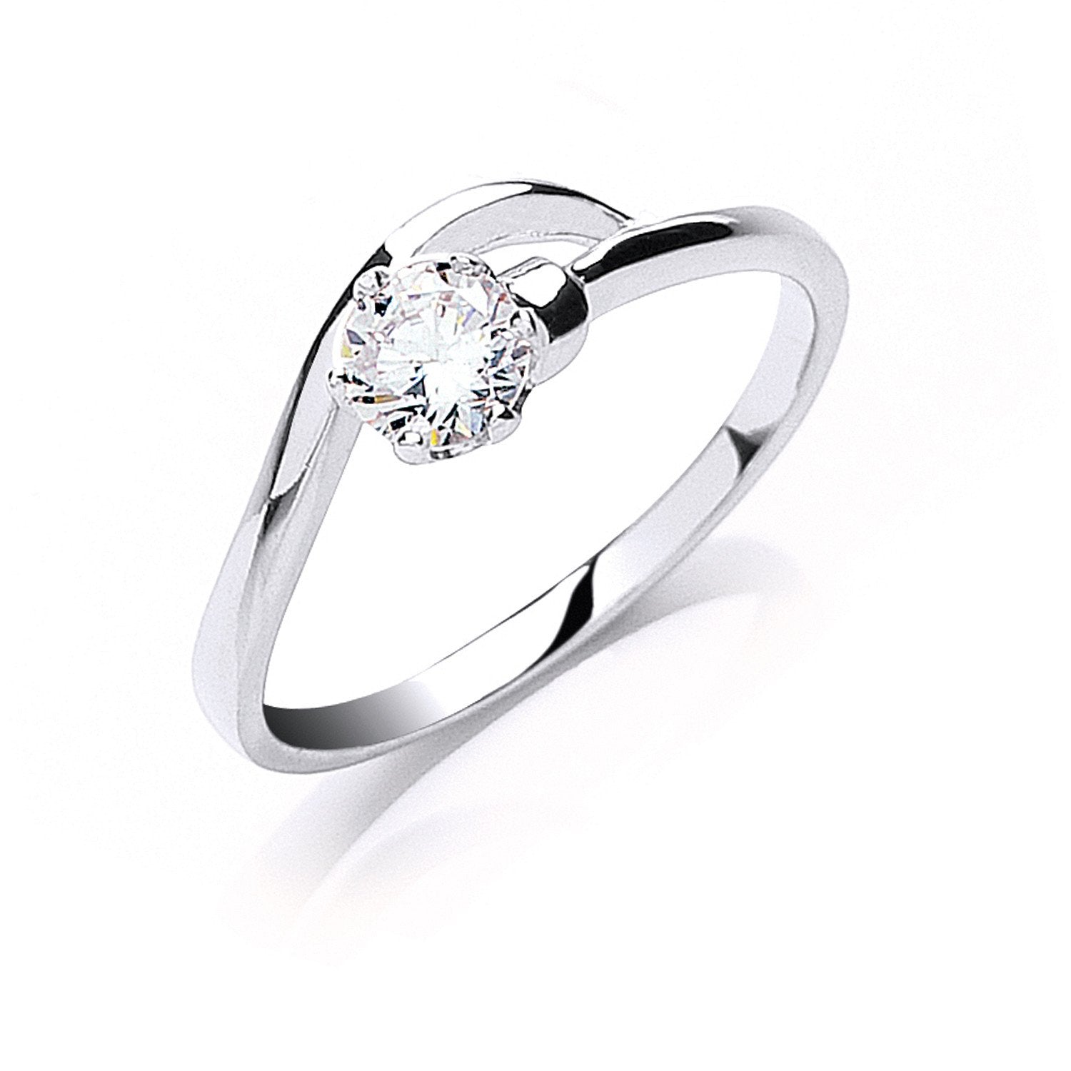Silver Claw Set Cubic Zirconia Solitaire Ring - Fine Ring - Certified Authentic - Swiss Made – Luxury Jewellery by Imp