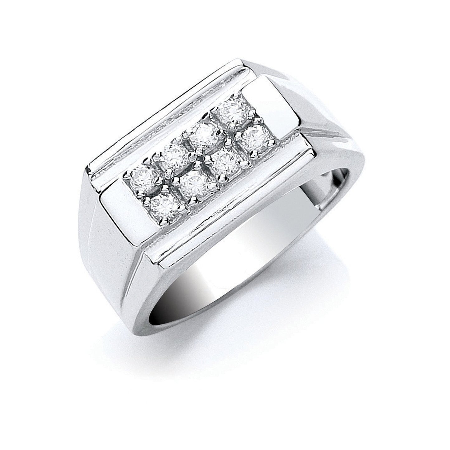 Silver Gents Cubic Zirconia Ring - Fine Ring - Certified Authentic - Swiss Made - UK Stock – Luxury Jewellery by Imper