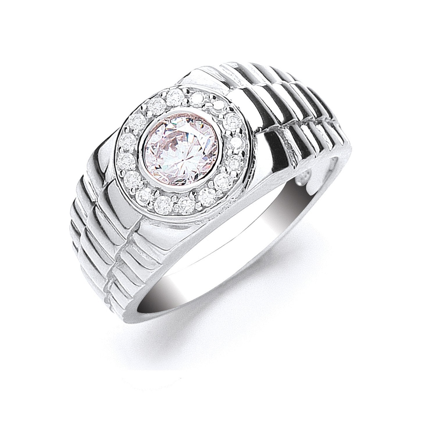 Silver Gents Cubic Zirconia Ring - Fine Ring - Certified Authentic - Swiss Made - UK Stock – Luxury Jewellery by Imper