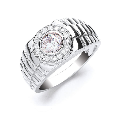 Silver Gents Cubic Zirconia Ring - Fine Ring - Certified Authentic - Swiss Made - UK Stock – Luxury Jewellery by Imper