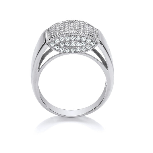 Silver Micro-Pave Cubic Zirconia Gents Ring - Fine Ring - Certified Authentic - Swiss Made – Luxury Jewellery by Imper
