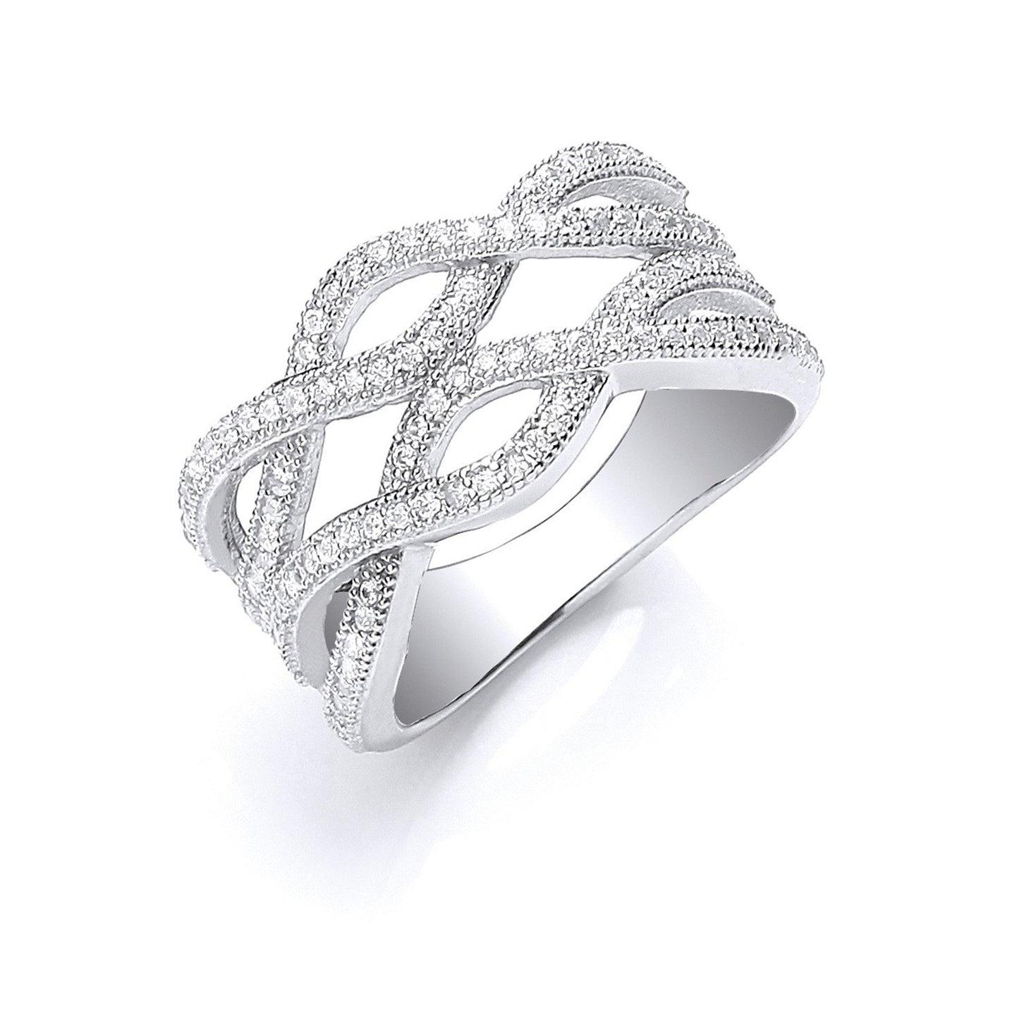 Silver Fancy Cubic Zirconia Ring - Fine Ring - Certified Authentic - Swiss Made - UK Stock – Luxury Jewellery by Imper