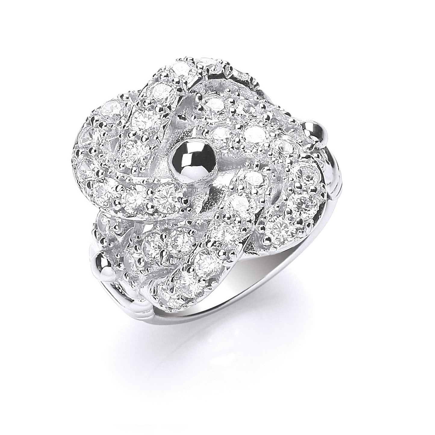 Silver Cubic Zirconia Knot Gents Ring - Fine Ring - Certified Authentic - Swiss Made – Luxury Jewellery by Imperial Ti