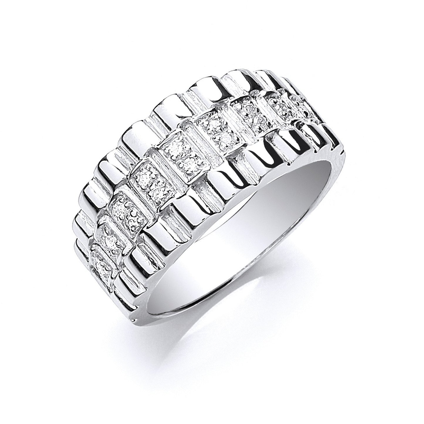 Silver Gents Cubic Zirconia Ring - Fine Ring - Certified Authentic - Swiss Made - UK Stock – Luxury Jewellery by Imper