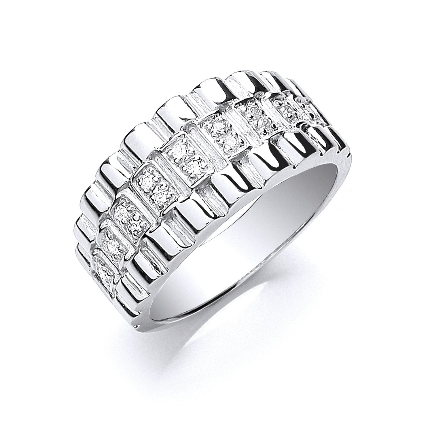 Silver Gents Cubic Zirconia Ring - Fine Ring - Certified Authentic - Swiss Made - UK Stock – Luxury Jewellery by Imper