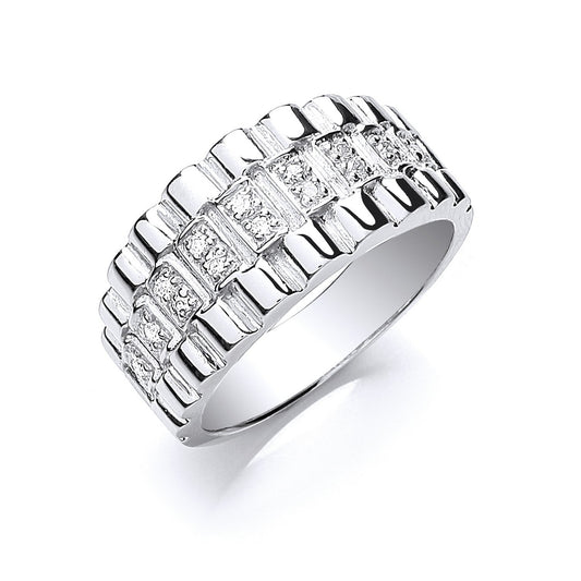 Silver Gents Cubic Zirconia Ring - Fine Ring - Certified Authentic - Swiss Made - UK Stock – Luxury Jewellery by Imper