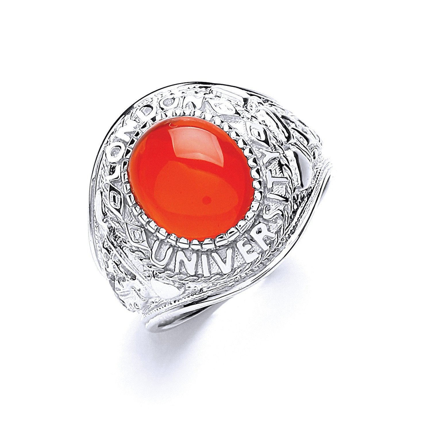 Silver Gents Red Stone College Ring - Fine Ring - Certified Authentic - Swiss Made - UK Stock – Luxury Jewellery by Im