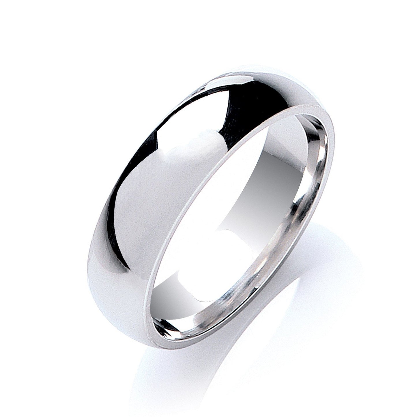 Silver 5mm Court Shape Plain Band