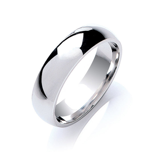 Silver 5mm Court Shape Plain Band