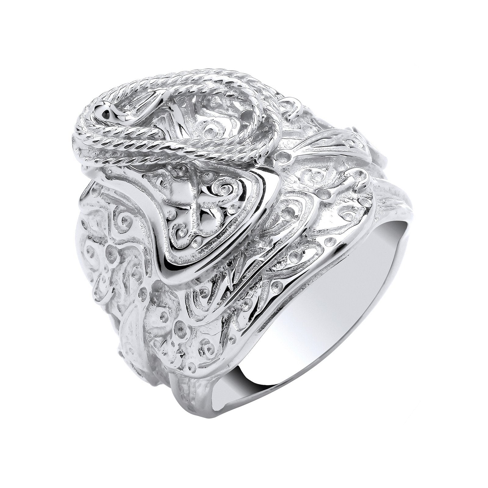 Silver Gents Saddle Ring - Fine Ring - Certified Authentic - Swiss Made - UK Stock - Insured – Luxury Jewellery by Imp