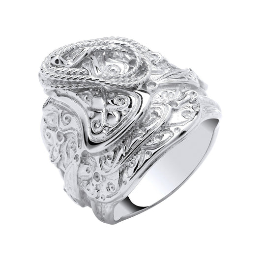 Silver Gents Saddle Ring - Fine Ring - Certified Authentic - Swiss Made - UK Stock - Insured – Luxury Jewellery by Imp