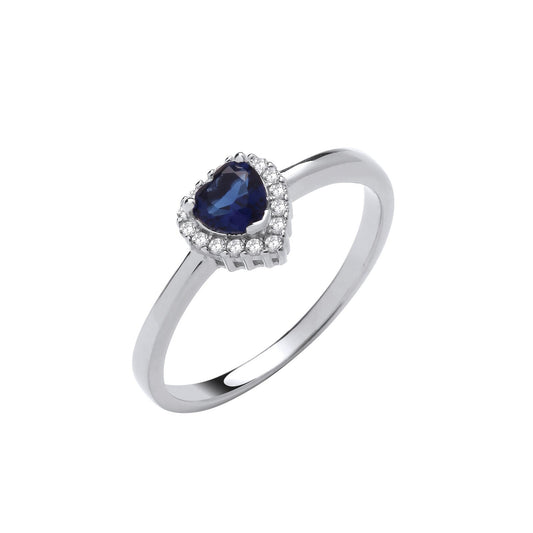 Silver Blue Cubic Zirconia Heart Ring - Fine Ring - Certified Authentic - Swiss Made – Luxury Jewellery by Imperial Ti