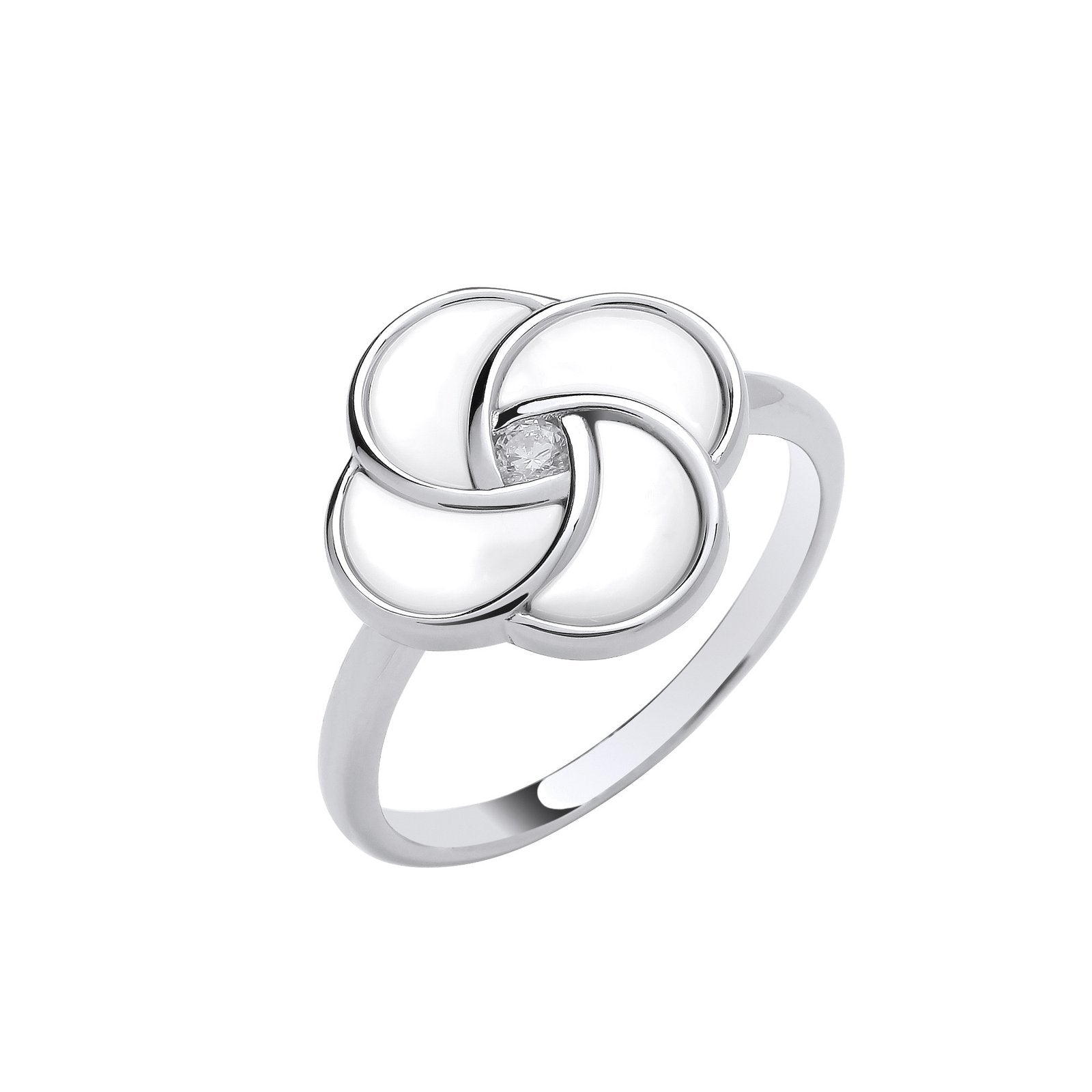 Silver White Shell Swirl Ring - Fine Ring - Certified Authentic - Swiss Made - UK Stock – Luxury Jewellery by Imperial